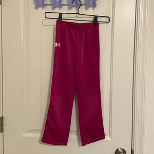 Under Armour girl’s dark pink straight cut sweatpants —‎ small